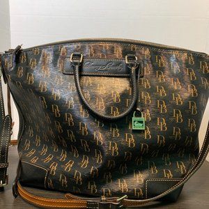 New Dooney & Bourke Navy Blue with Gold Lettering Monogram